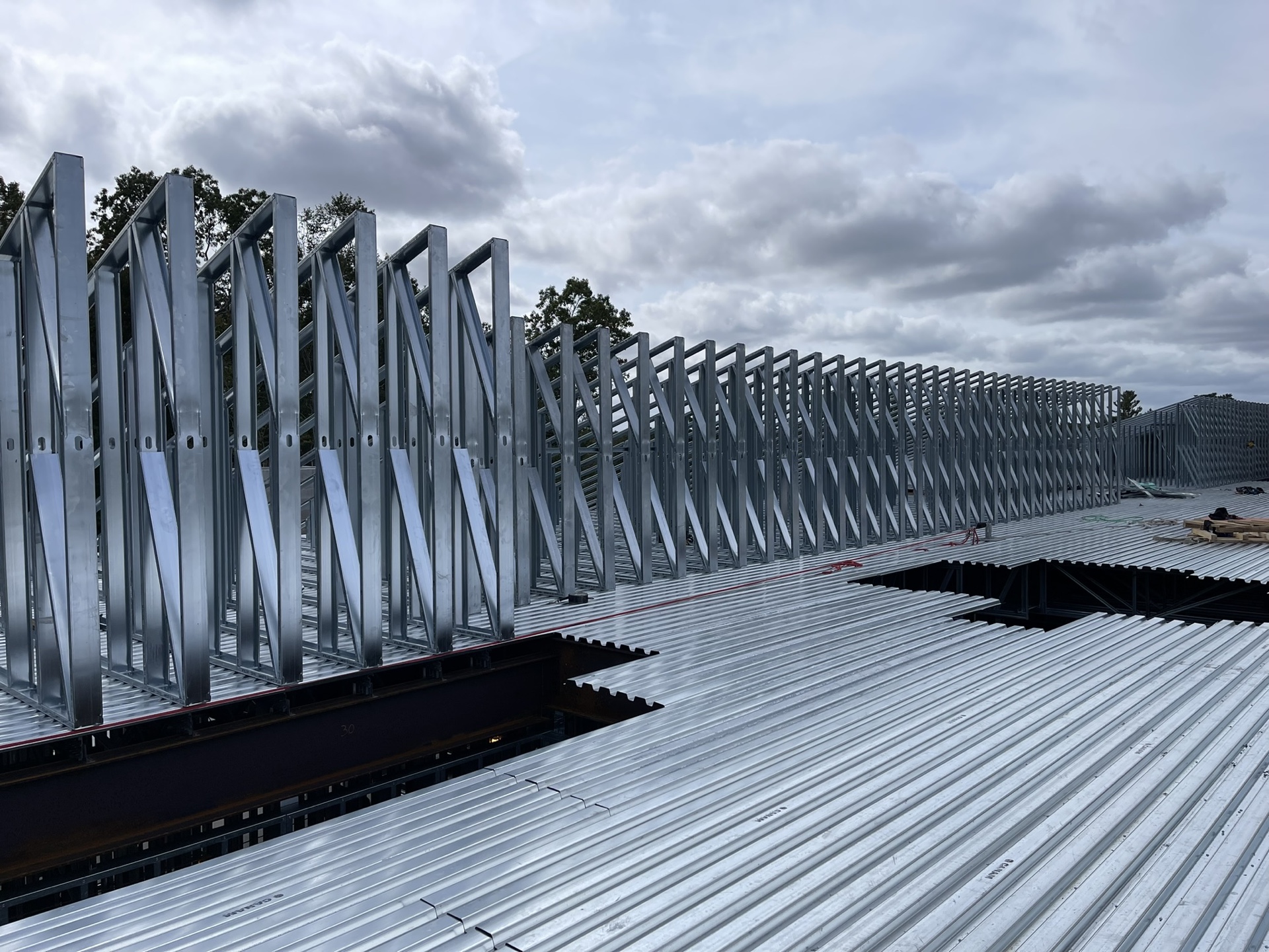 Fabricated CFS truss assemblies organized for installation