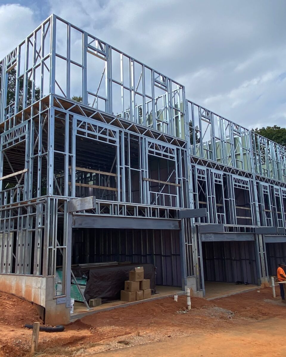 Aedis Building Group, townhome CFS structural framing in Waxhaw, NC