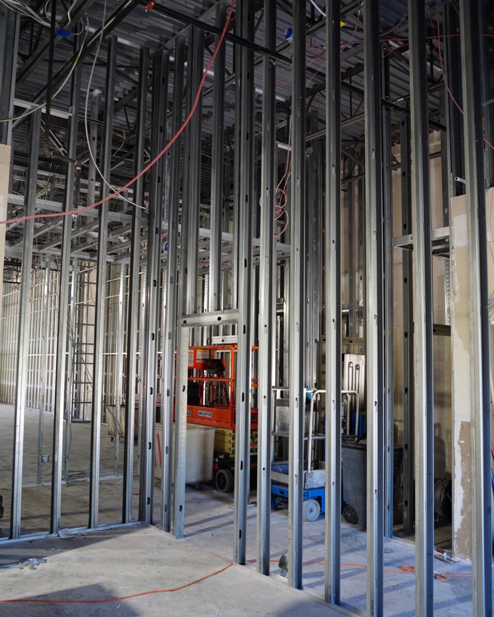 Jos. A. Bank interior CFS partition framing at Northborough Crossing