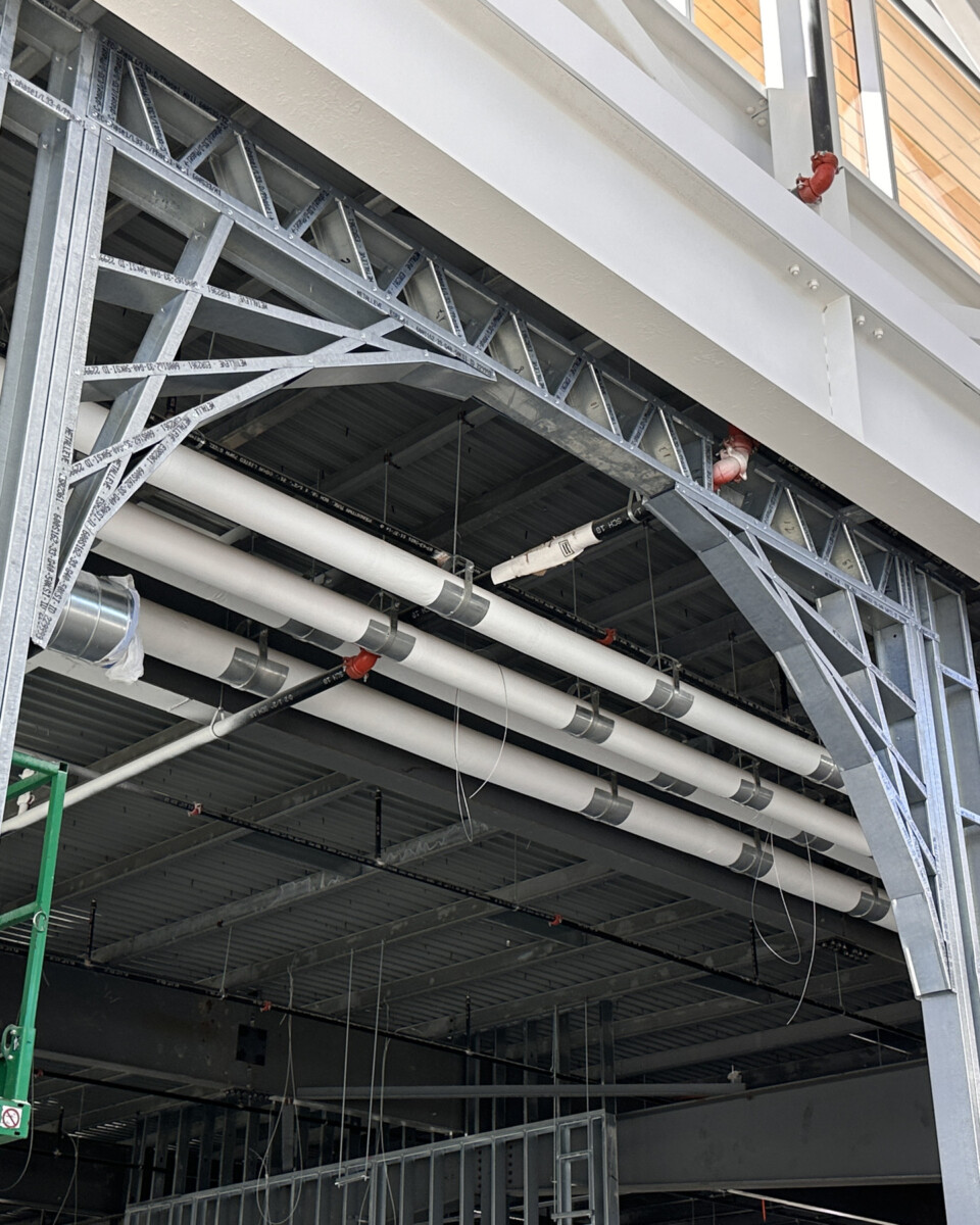CFS arch and wall framing for The First Electronics Corporation facility fit-out in Braintree, MA